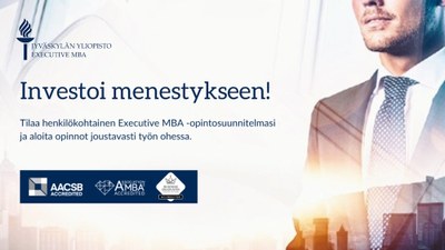 Menesty johtajana. Valitse JYU Executive MBA.