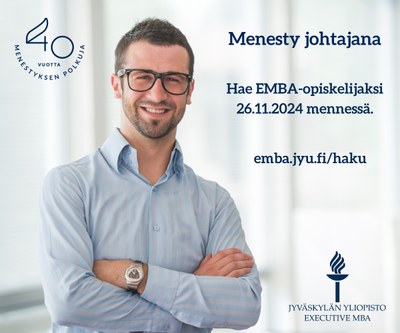 Hae Executive MBA-ohjelmaan 26.11.2024 mennessä